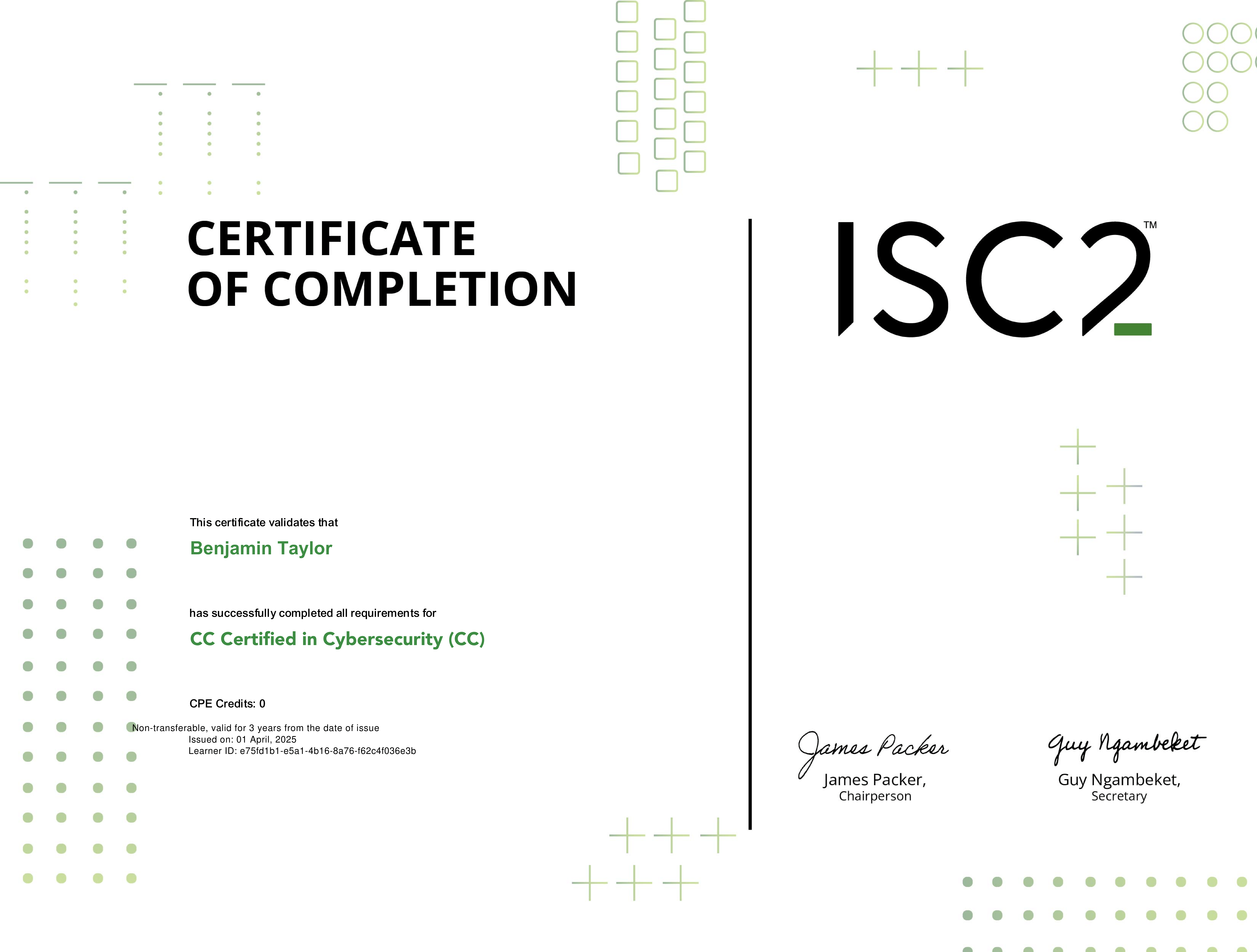 ISC2 Certified in Cybersecurity (CC)